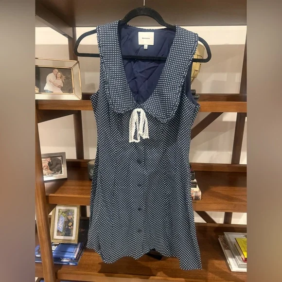 Reformation Soraya Linen Dress - Navy - Picture 2 of 5